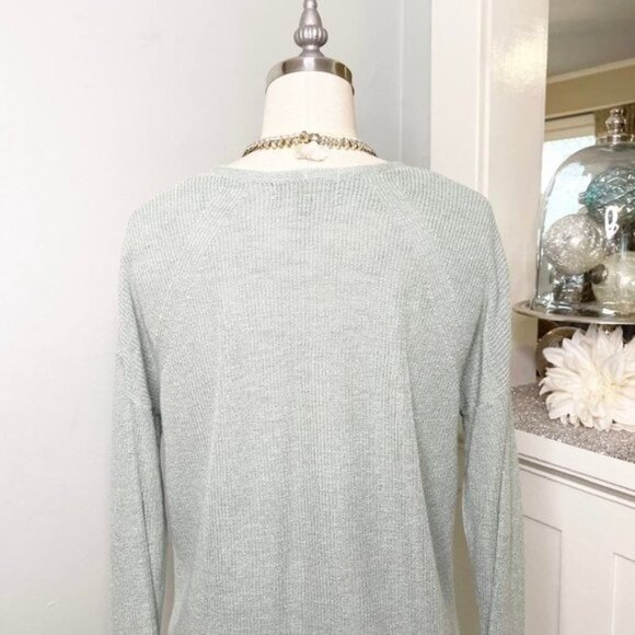 Banana Republic Linen V-Neck Sweater Green Small - Picture 7 of 13
